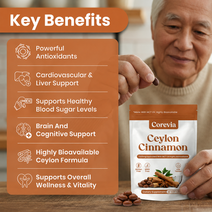 Corevia Ceylon Cinnamon 7200mg equivalent with MCT Oil