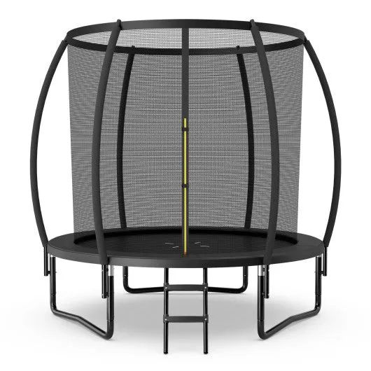 10 Feet ASTM Approved Recreational Trampoline with Ladder-Black