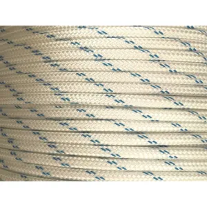 10mm Pulling Rope - (PE -3,250 kgs) (SGE -2,925 kgs) Polyester Double Braid White with Blue Fleck