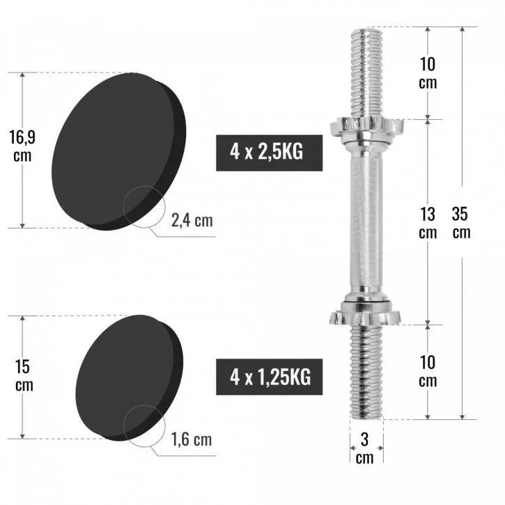 20KG Dumbbell Set with Carry Case