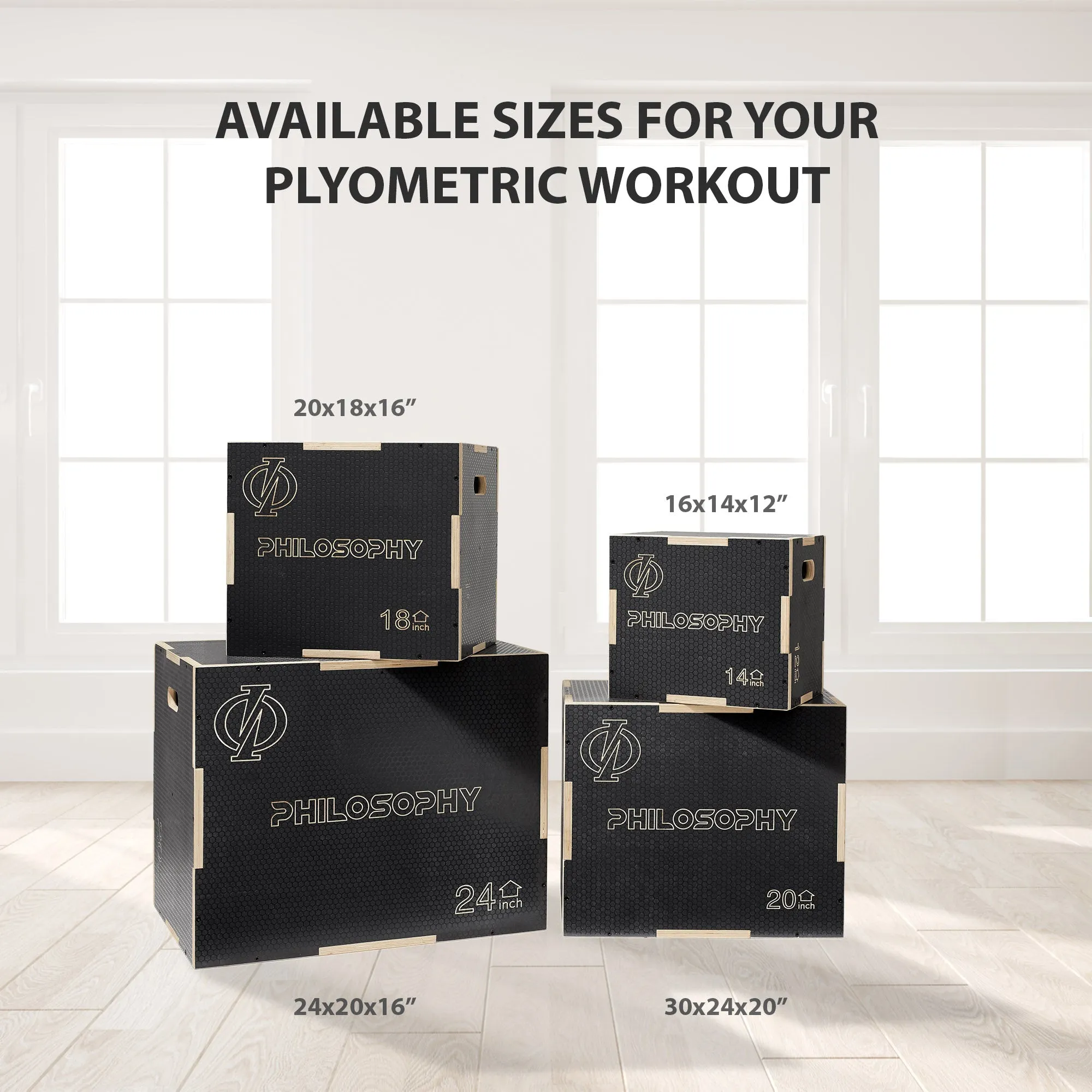 3 in 1 Non-Slip Plyo Box - Jump Plyometric Box for Training