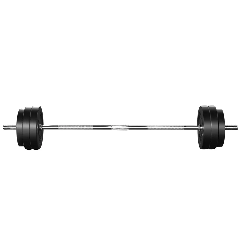 58kg Rubber Weight Plates Barbell Set, Commercial Grade - Everfit