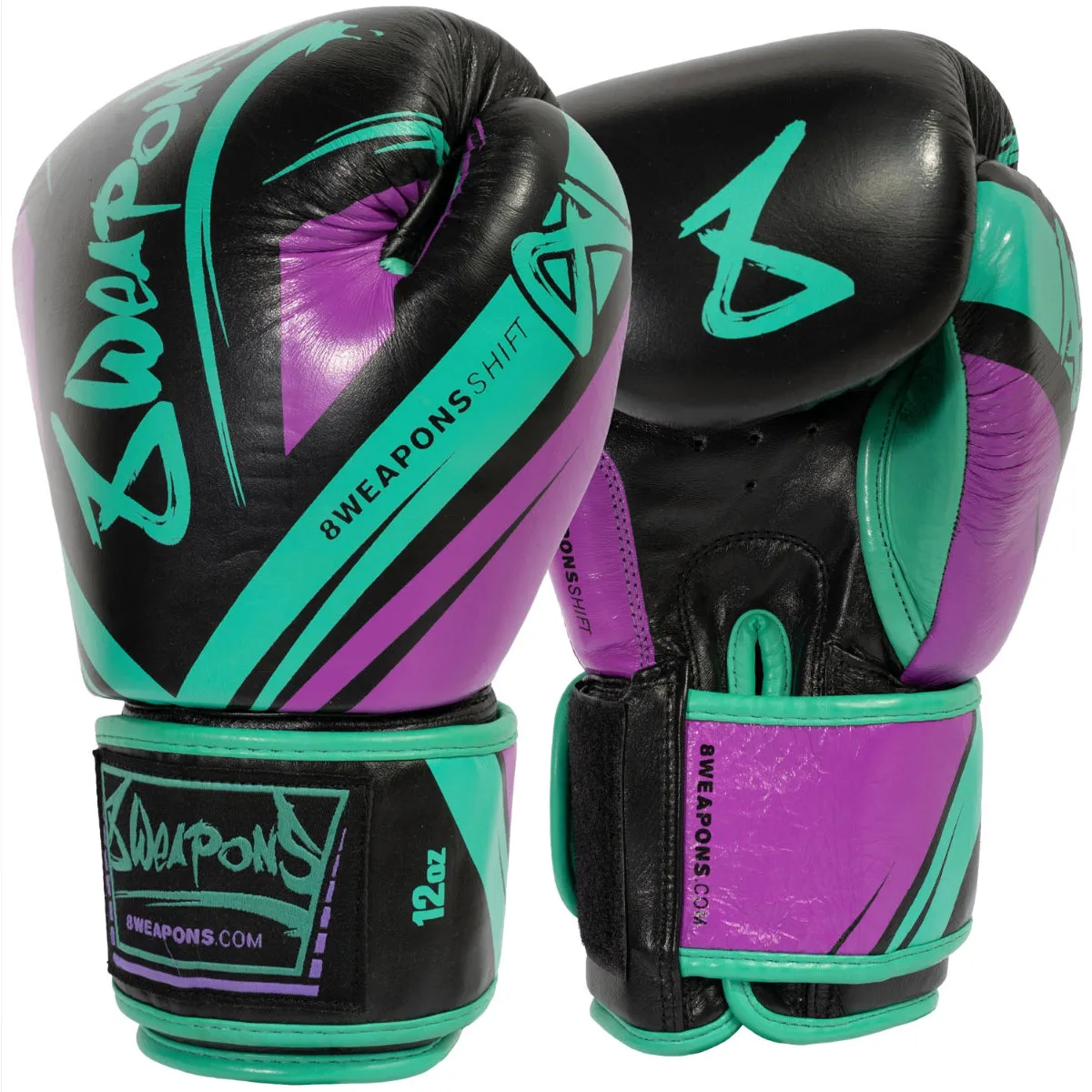 8 Weapons Shift Cyber Boxing Gloves Black/Pink/Green