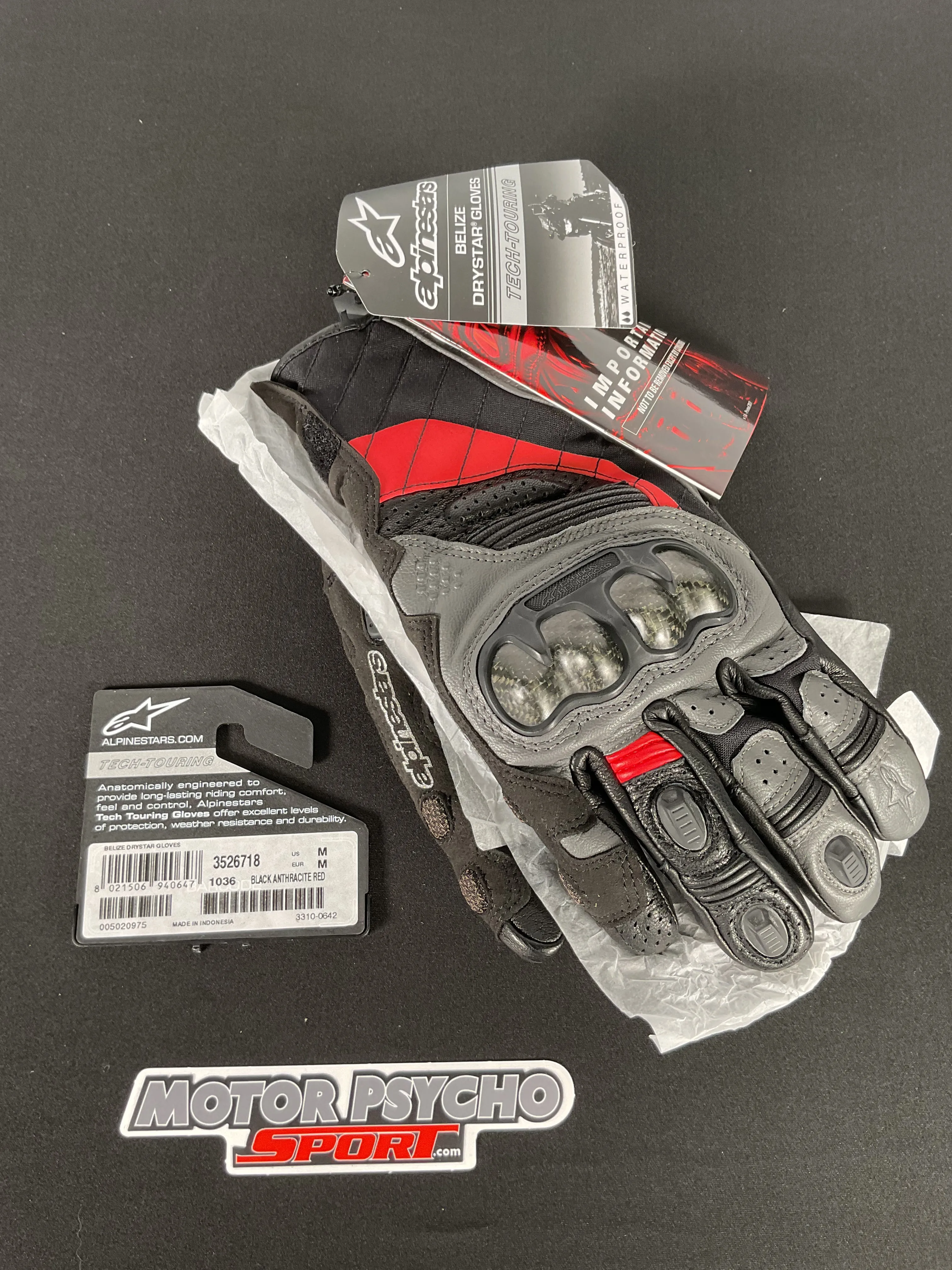 Alpinestars Belize Drystar Gloves - Size M - USED LIKE NEW