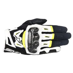 Alpinestars SMX-2 Air Carbon Motorcycle Gloves Black White Yellow