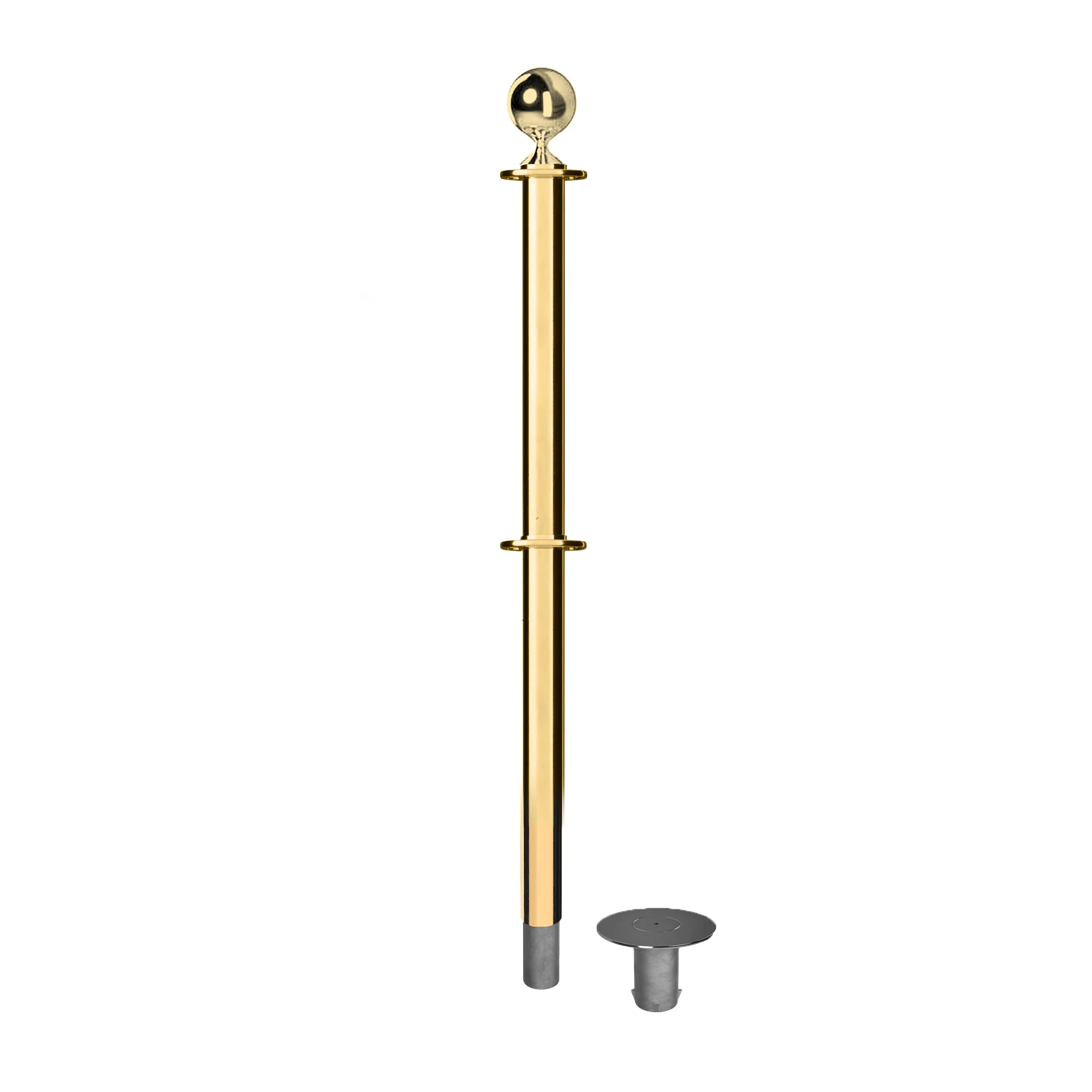 Ball Top Dual Rope Stanchion with Removable Base - Montour Line CXLineDR