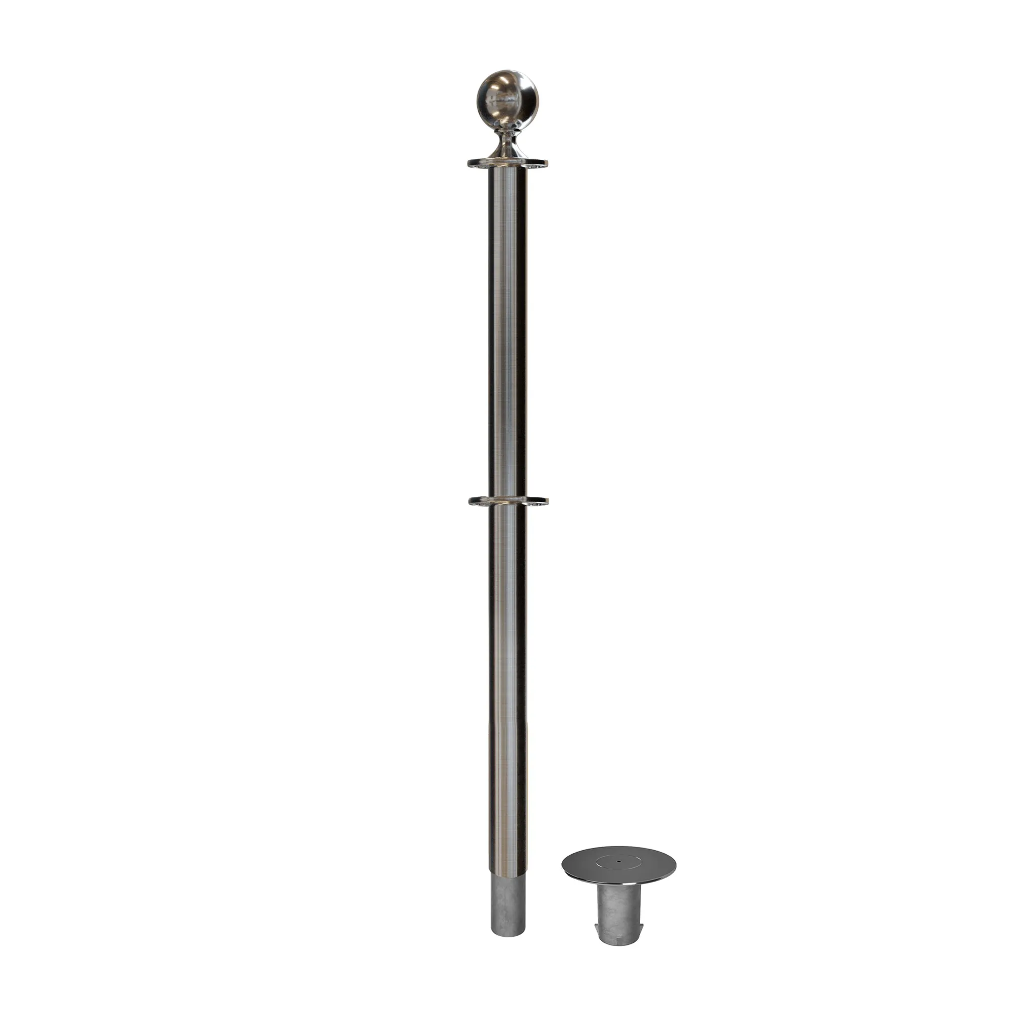 Ball Top Dual Rope Stanchion with Removable Base - Montour Line CXLineDR