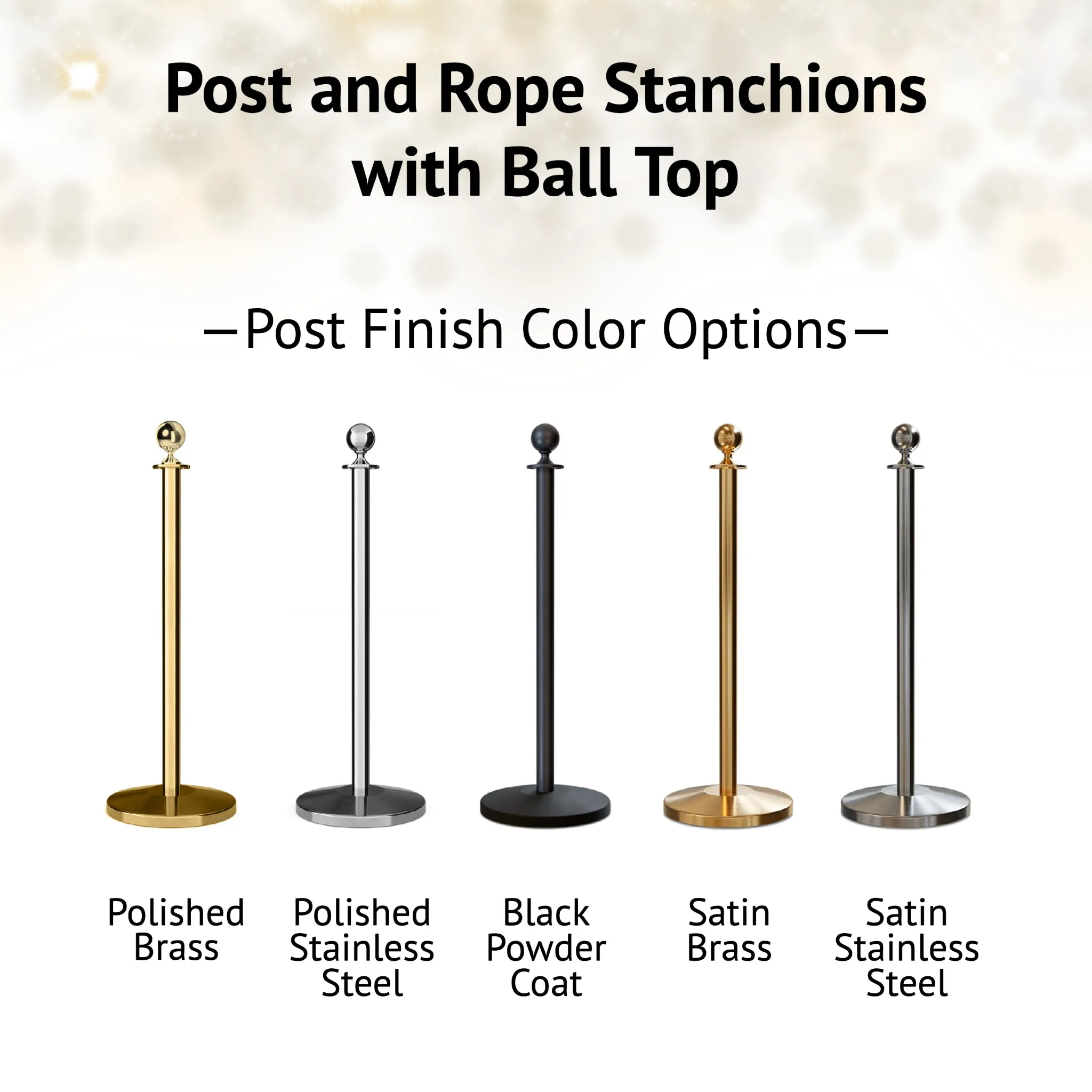 Ball Top Dual Rope Stanchion with Removable Base - Montour Line CXLineDR