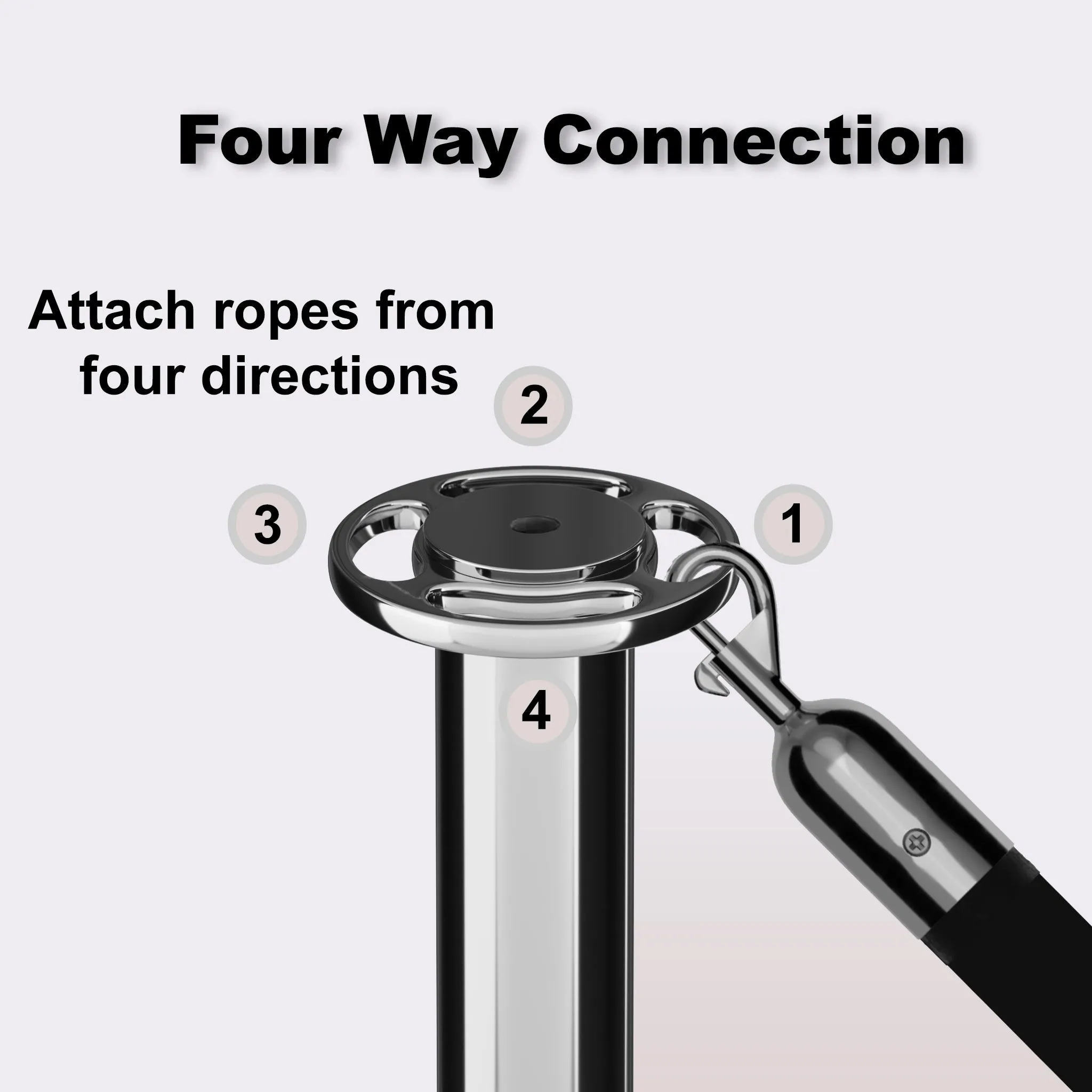 Ball Top Dual Rope Stanchion with Removable Base - Montour Line CXLineDR