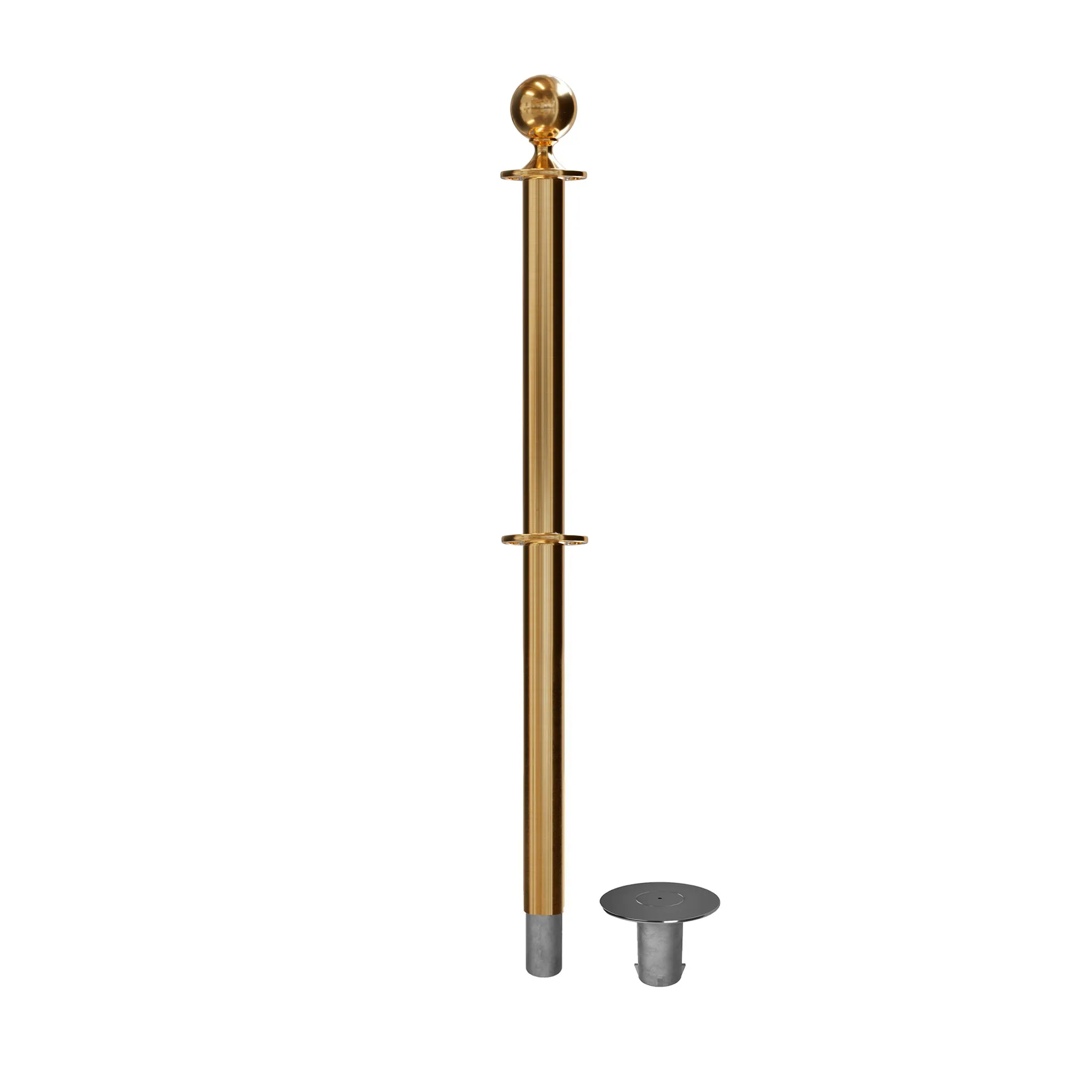 Ball Top Dual Rope Stanchion with Removable Base - Montour Line CXLineDR