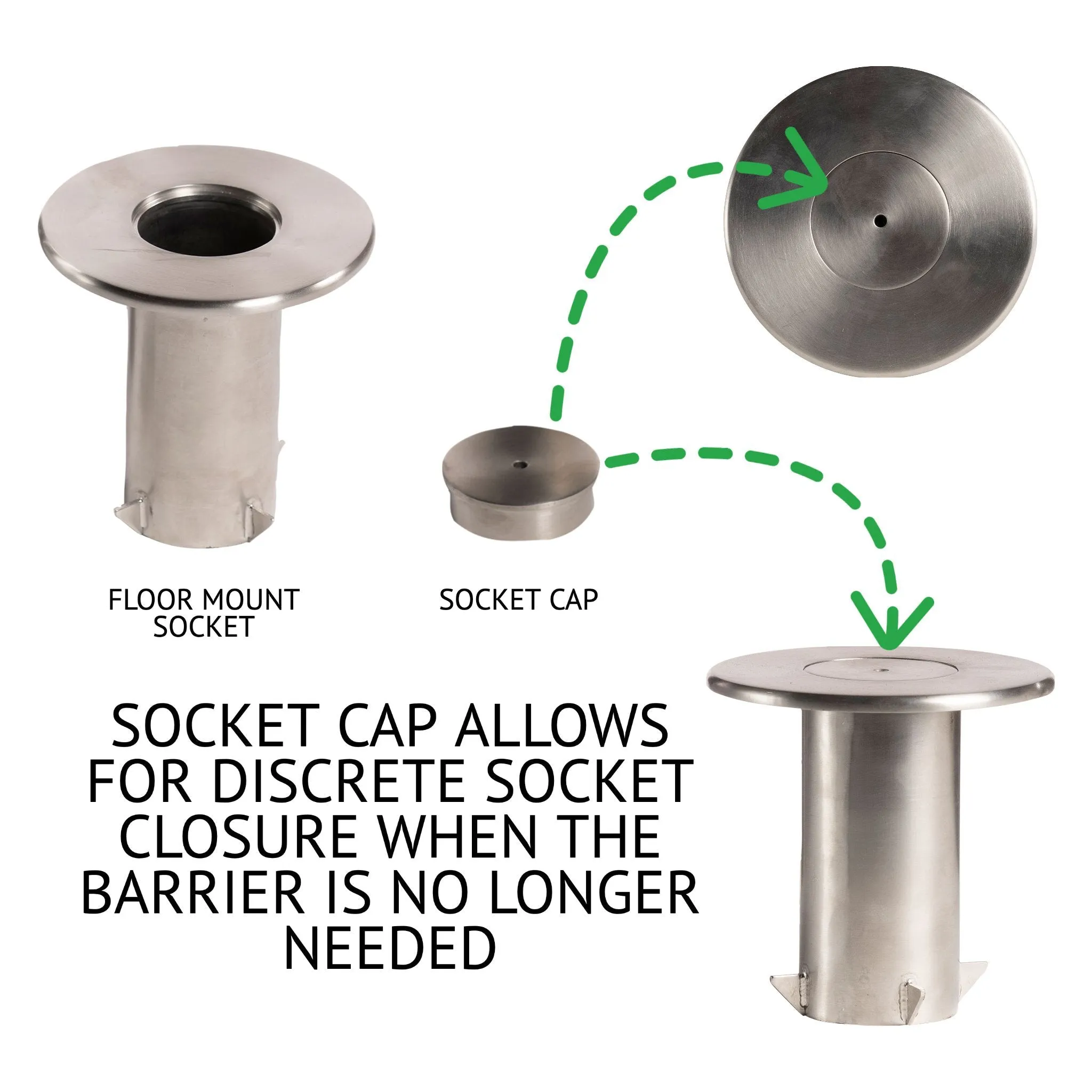 Ball Top Dual Rope Stanchion with Removable Base - Montour Line CXLineDR