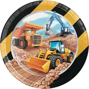 Big Dig Construction Plates - Dinner 8 Pkt