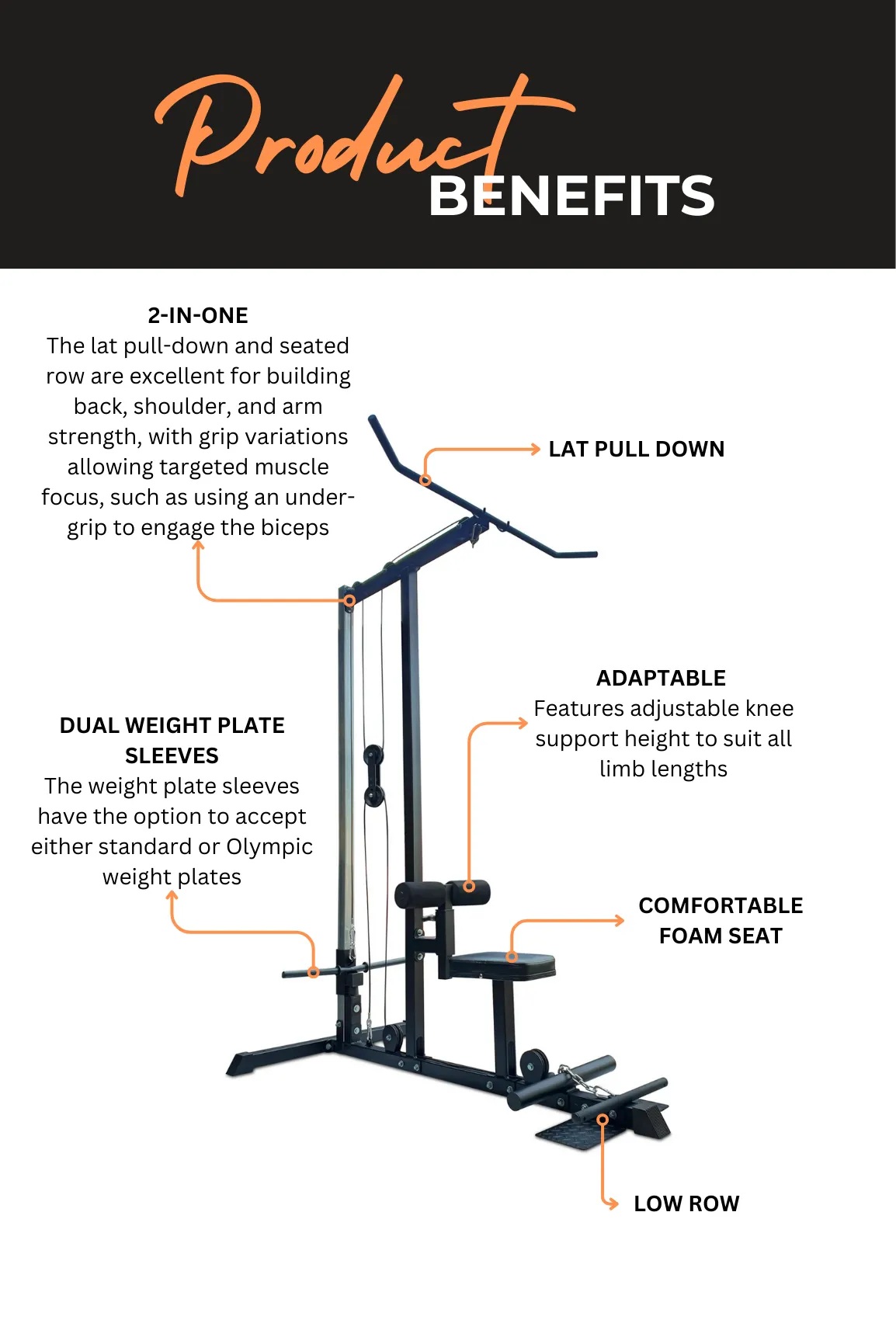 Body Iron PR100 Lat pull down / Low Row Machine