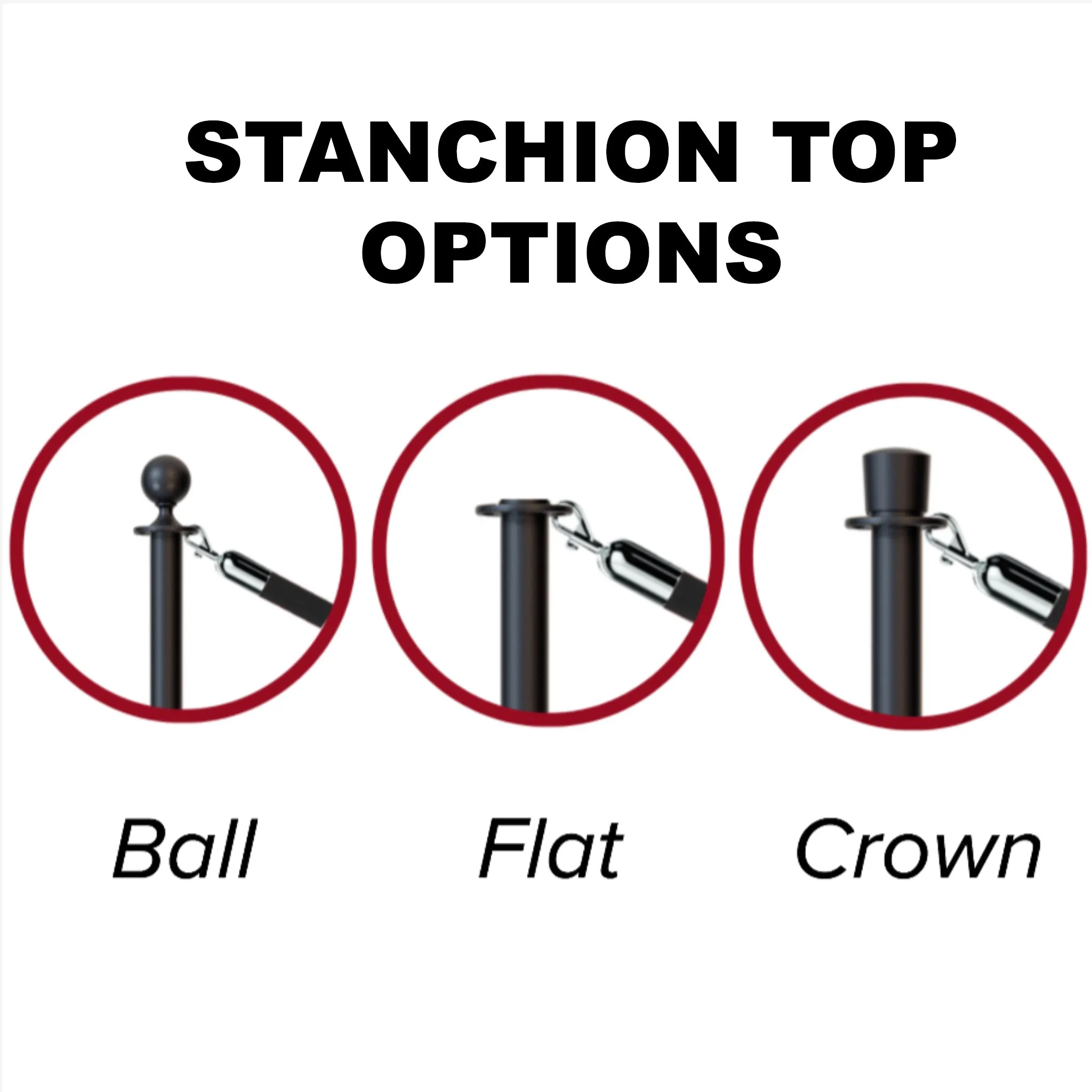 Crown Top Dual Rope Stanchion with Removable Base - Montour Line CXLineDR