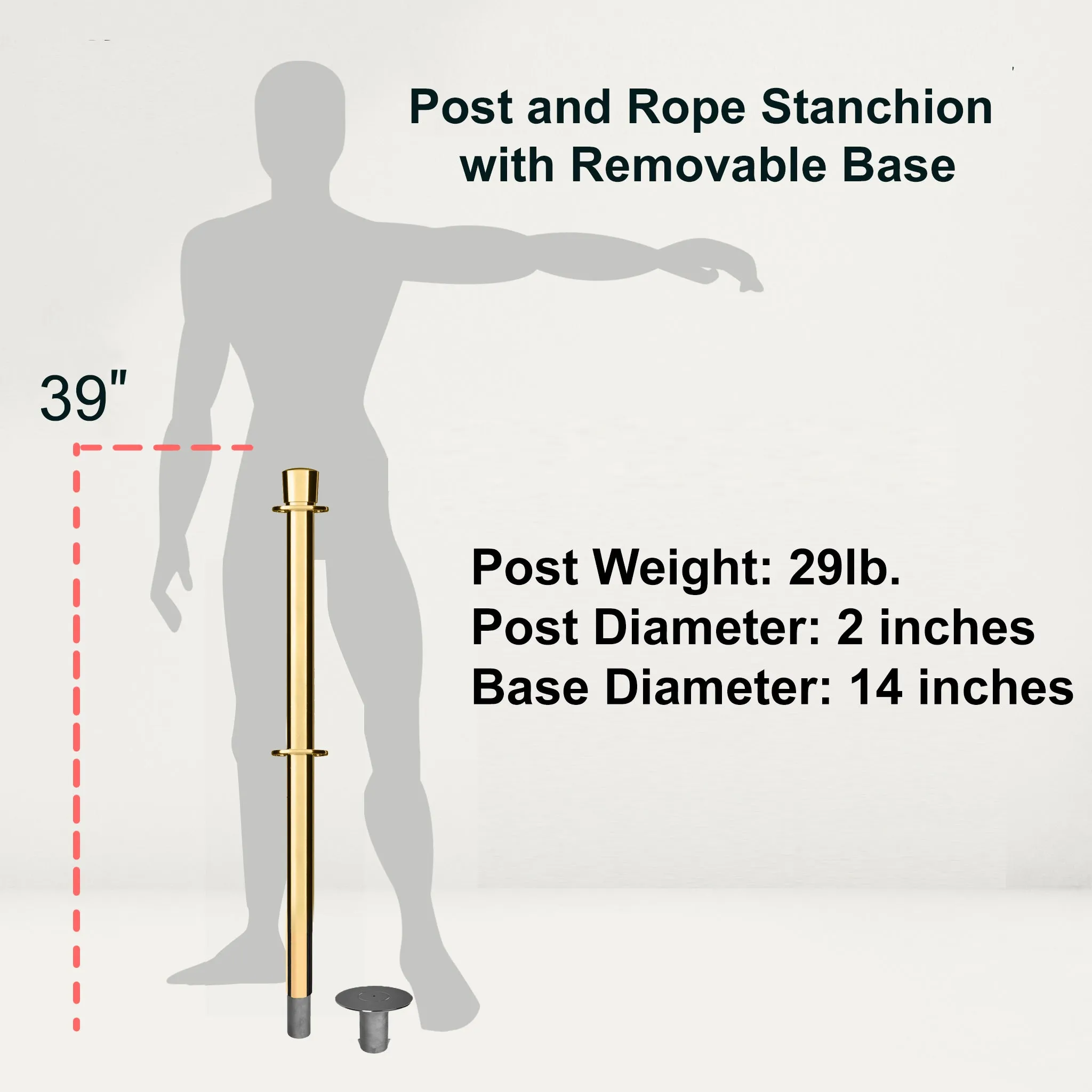 Crown Top Dual Rope Stanchion with Removable Base - Montour Line CXLineDR