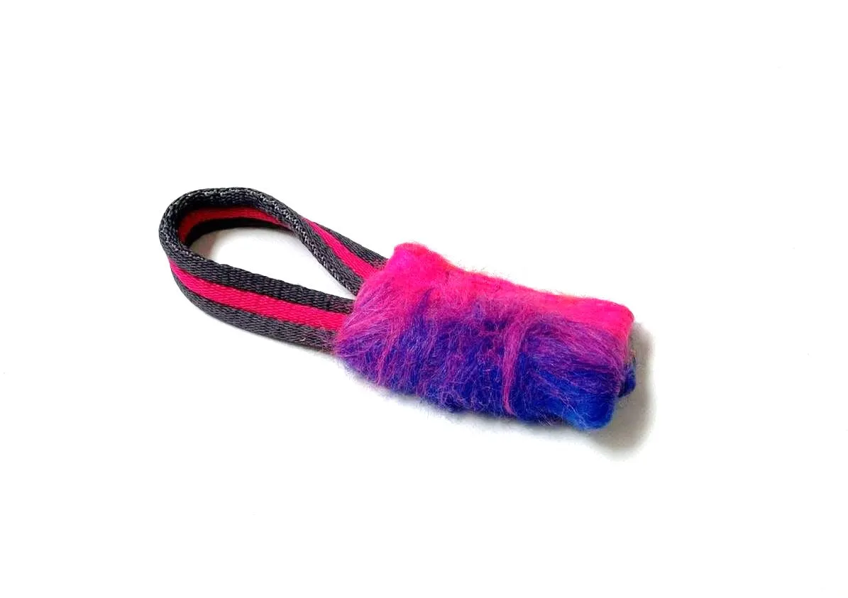 Dog Training Treat Bag Obedience Retrieve Furry Long Prey Dummy In Various Colours Small 4" x 2"