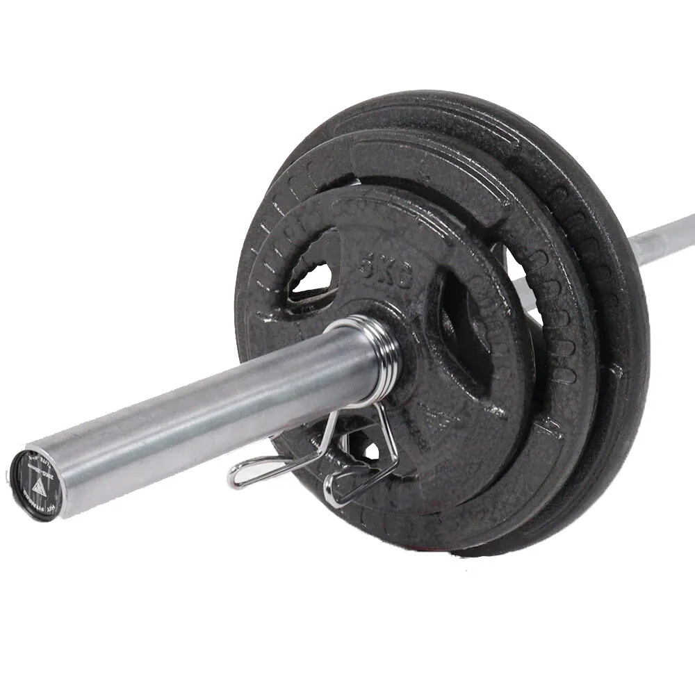 Hit Fitness 80kg Athletic Weight Set | Cast Iron Discs and Barbell