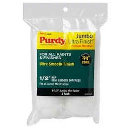 Jumbo Mini Roller Cover, Ultra Finish, 4-1/2 x 1/2-In., 2-Pk.