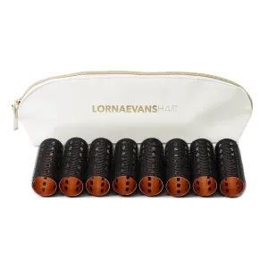 Lorna Evans Velcro Aluminium Small Set Self Grip Rollers Black Rose Gold 8pc Pack