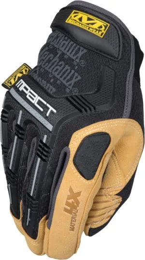 Mechanix Wear Material4X M-Pact Series MP4X-75-009 Work Gloves, Men's, M, 9 in L, Hook-and-Loop Cuff, Black/Brown :PR: QUANTITY: 1