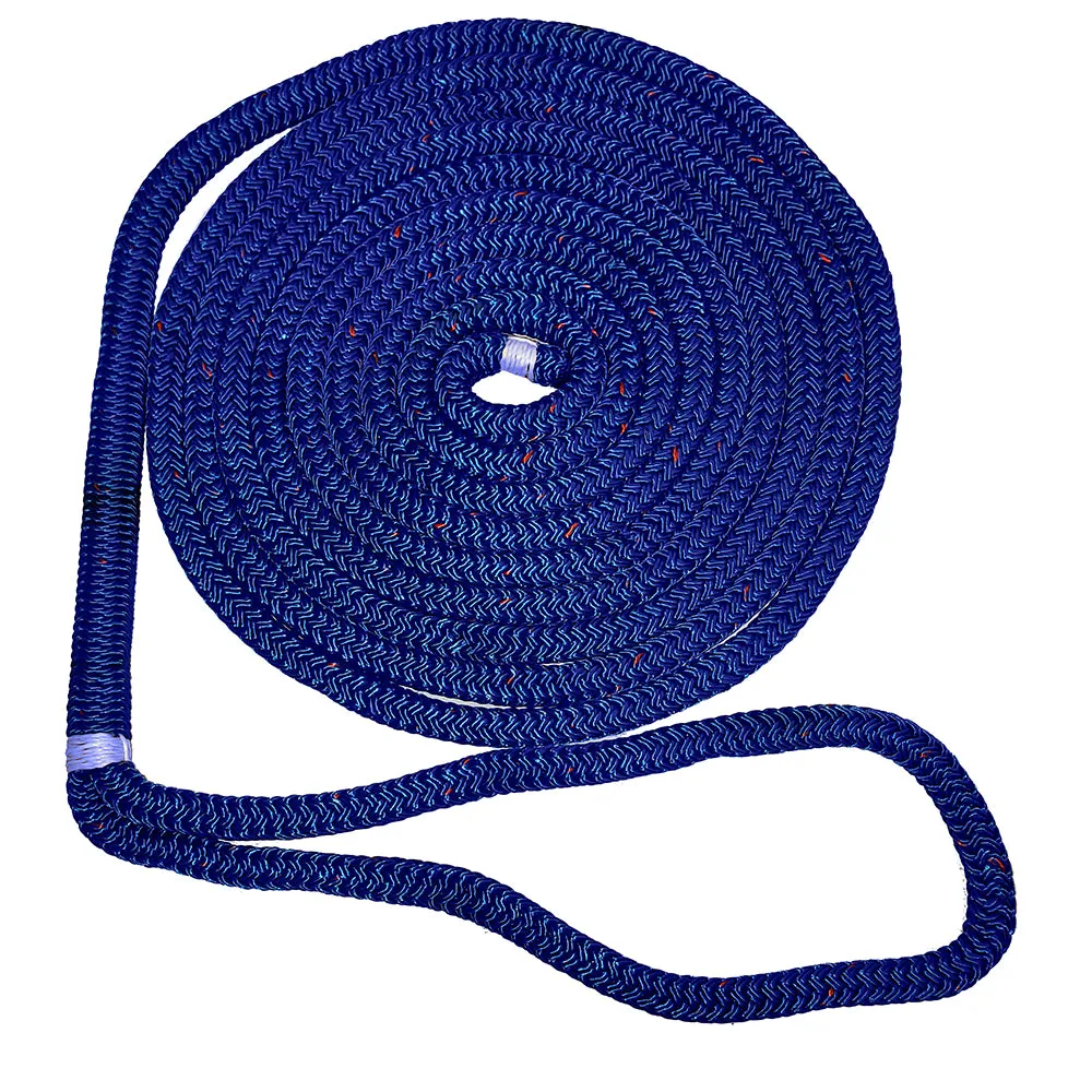 New England Ropes 1/2" X 15 Nylon Double Braid Dock Line - Blue w/Tracer [C5053-16-00015]