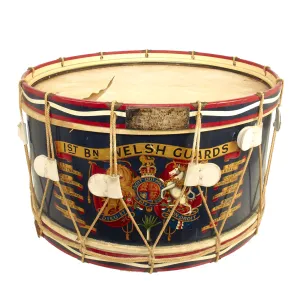 Original British WWI 1st Battalion Welsh Foot Guards Regiment Presentation Drum For Commander Kenneth R. Force