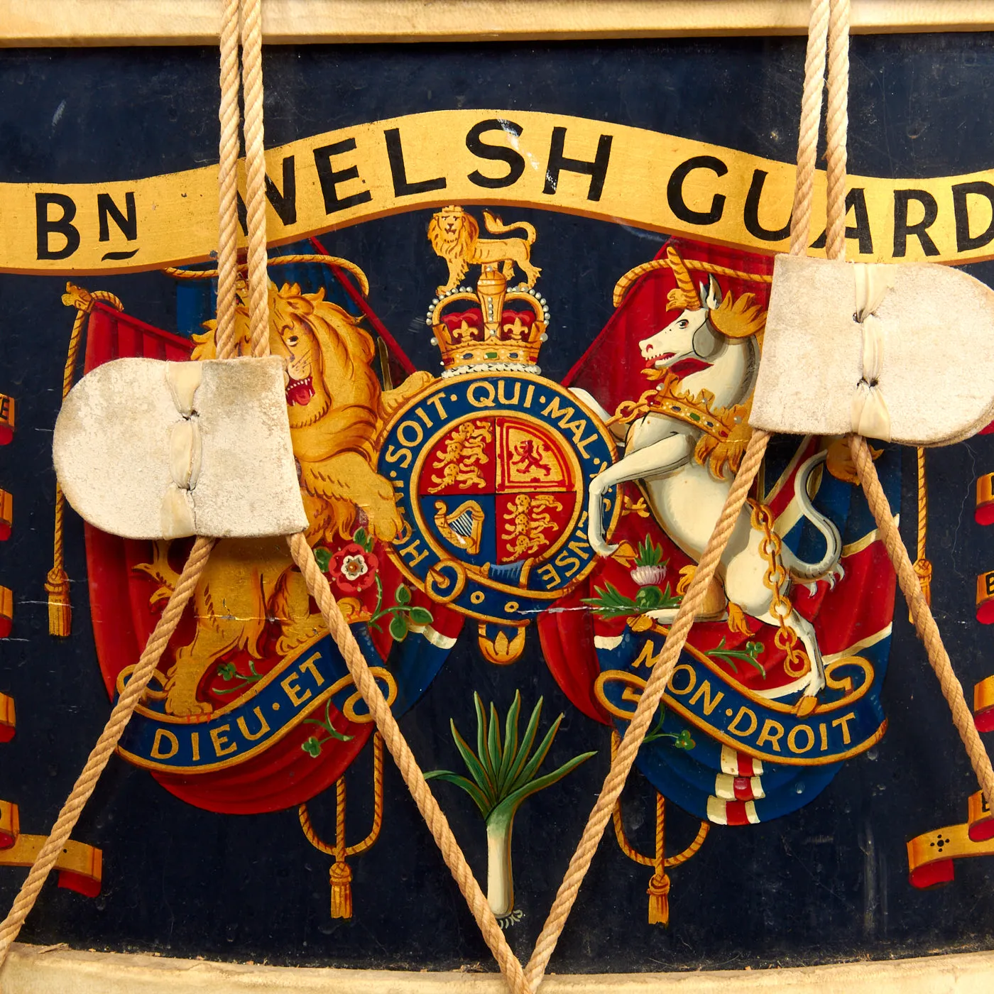 Original British WWI 1st Battalion Welsh Foot Guards Regiment Presentation Drum For Commander Kenneth R. Force