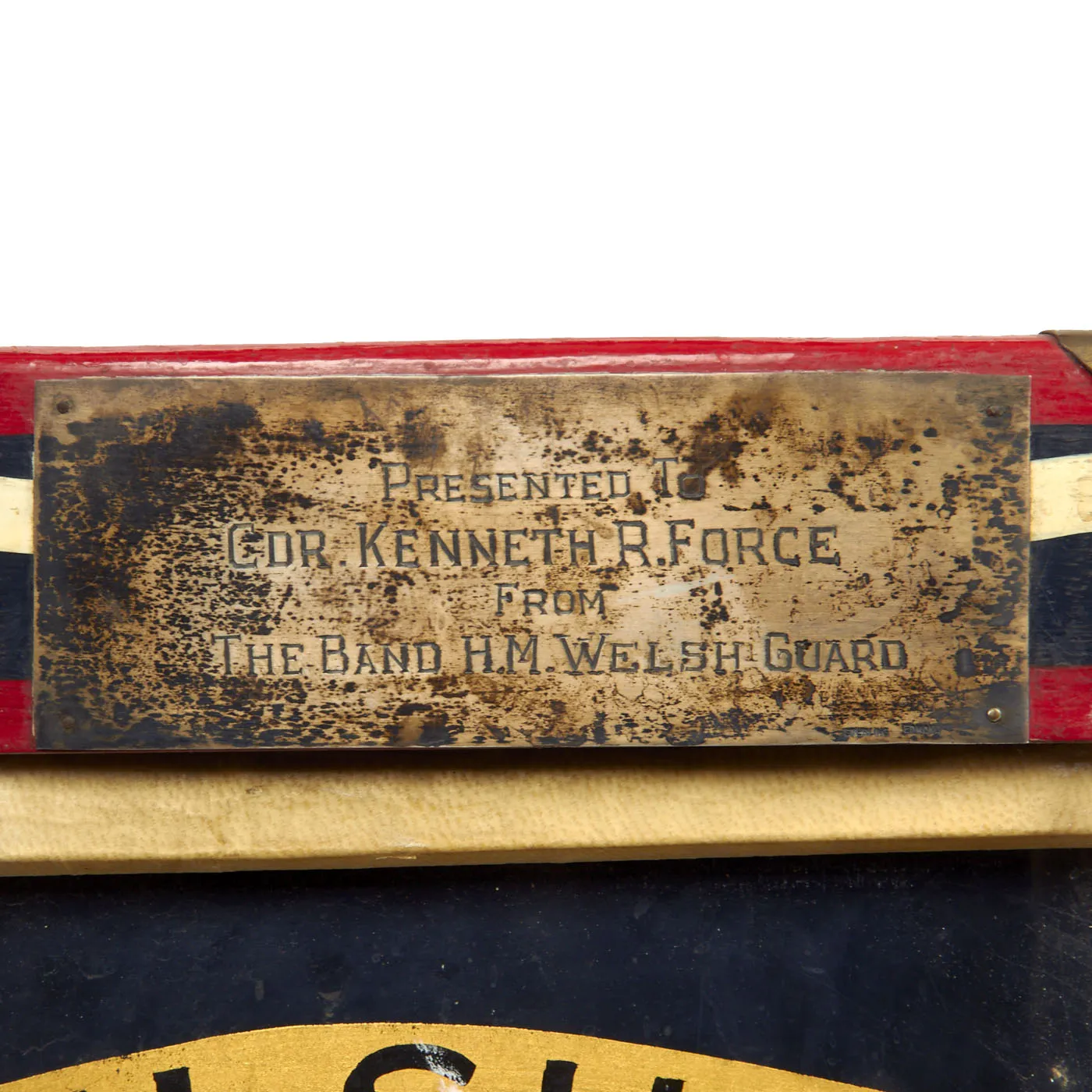 Original British WWI 1st Battalion Welsh Foot Guards Regiment Presentation Drum For Commander Kenneth R. Force