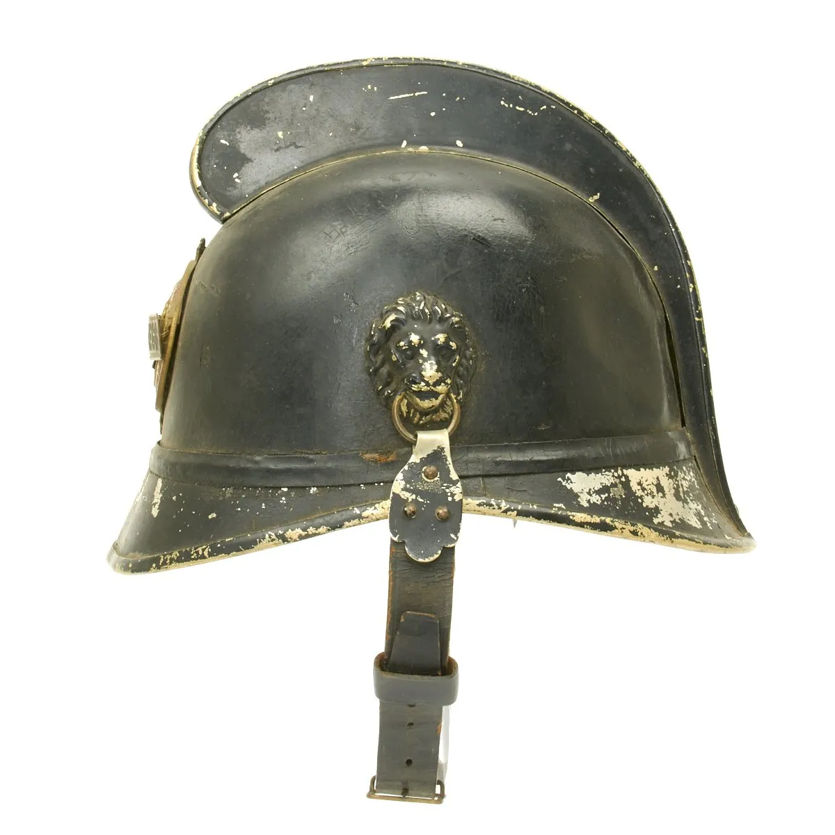 Original Pre-WWI Austro-Hungarian Leather Fire Brigade Helmet - Lichtenegg