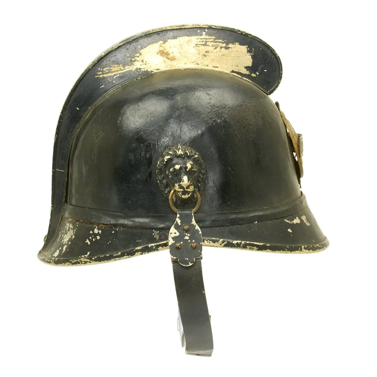 Original Pre-WWI Austro-Hungarian Leather Fire Brigade Helmet - Lichtenegg