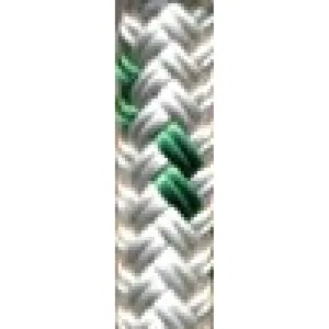 Polyester Braid - 3/8" White w/Green $/FT