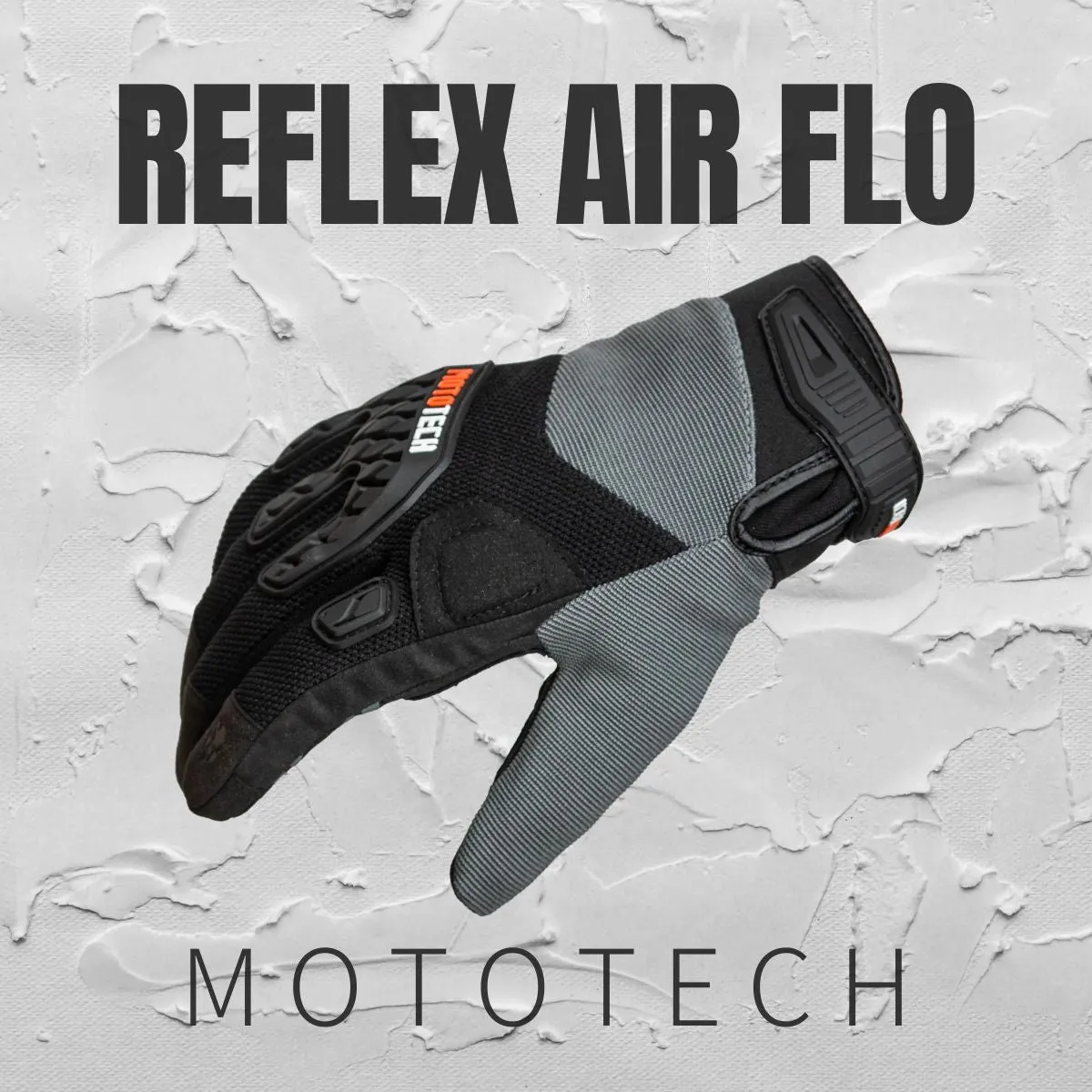 Reflex Air Flo Dual-Sport Motorcycle Riding Gloves - Grey