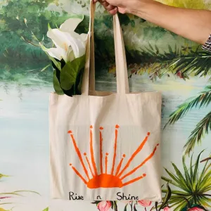 Rise n Shine-Hand painted Tote bag