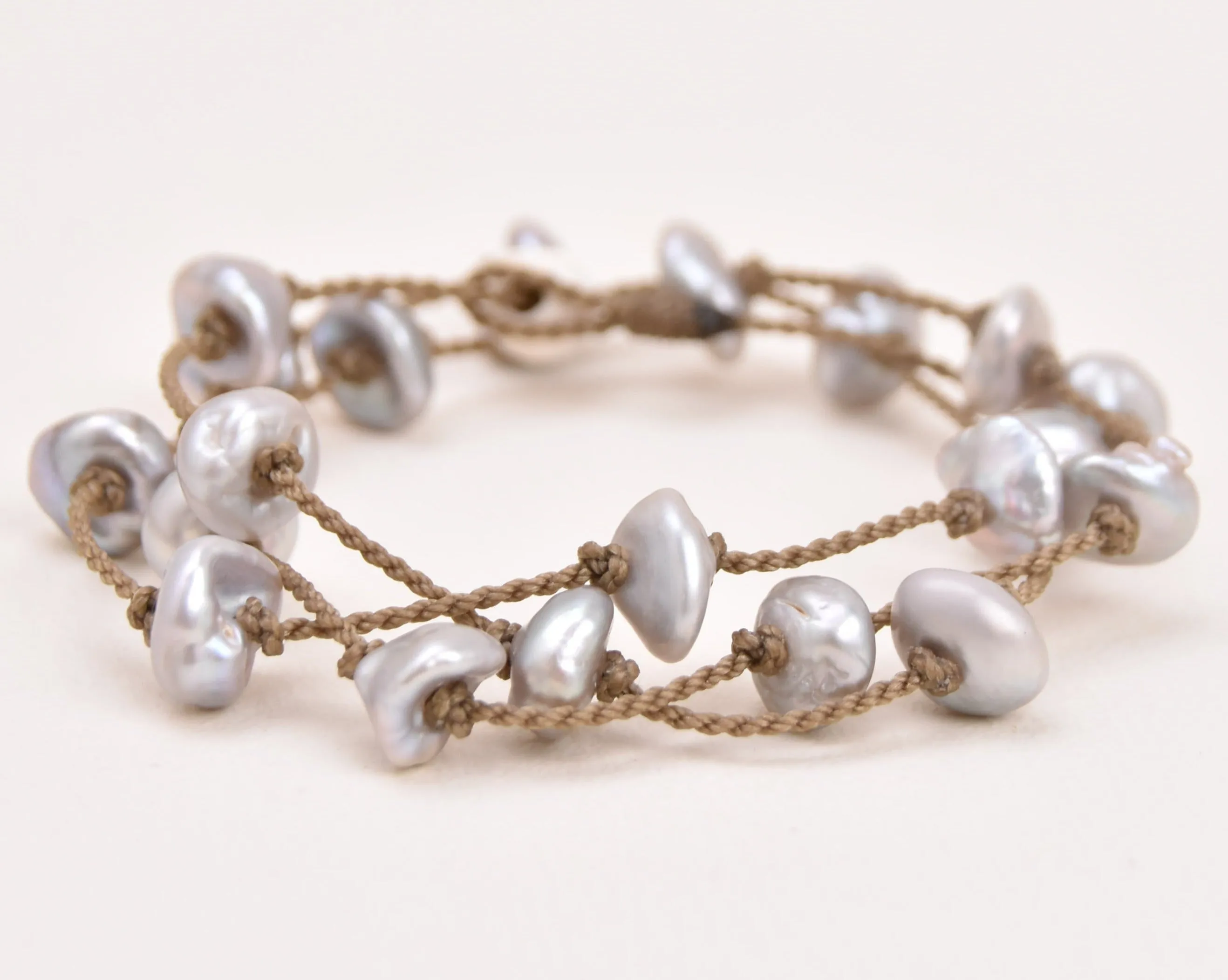 Silver Keshi Petal Pearl - Wrap