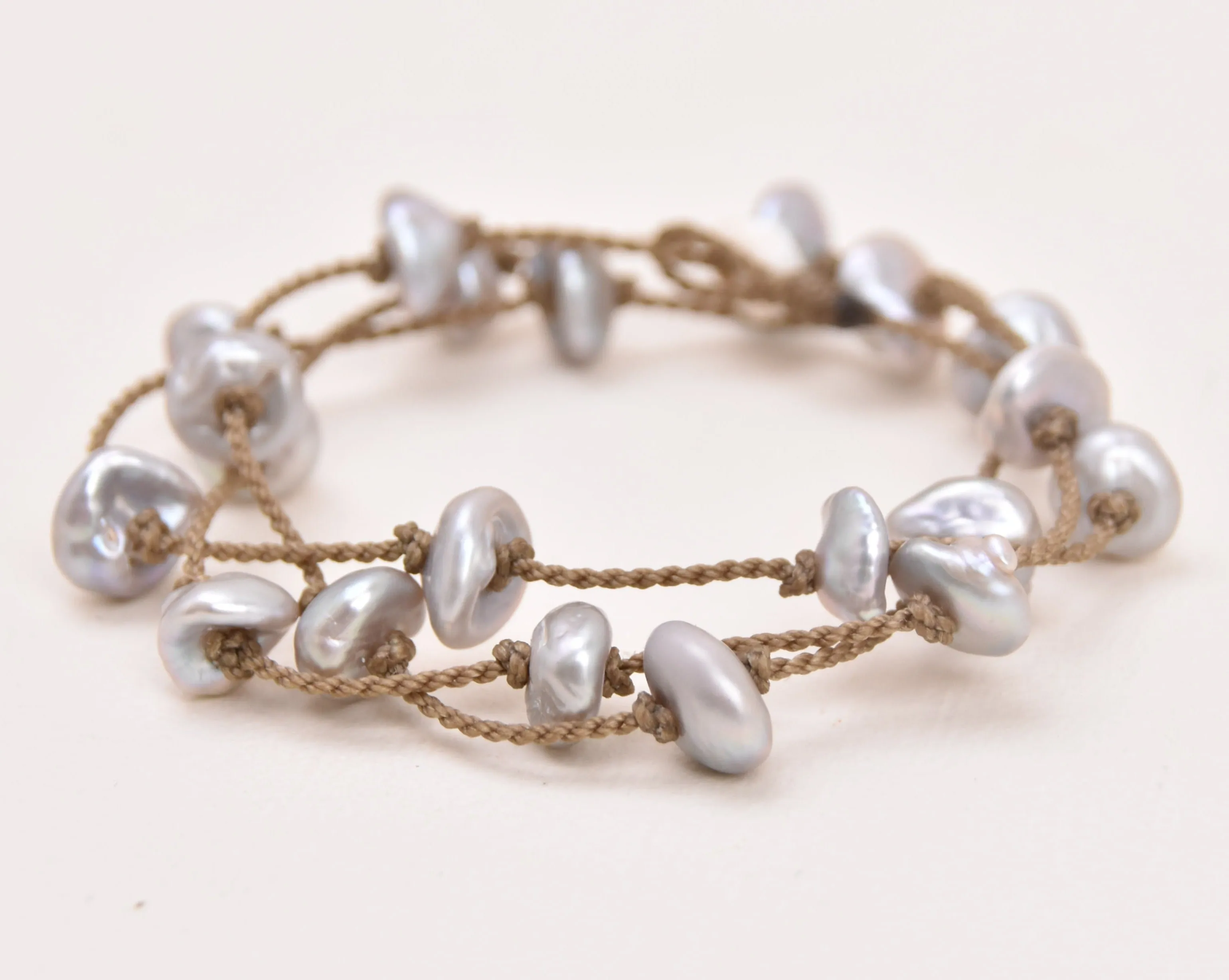 Silver Keshi Petal Pearl - Wrap