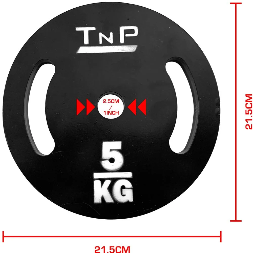 Standard 1" Steel Weight Plates 5kg - Black