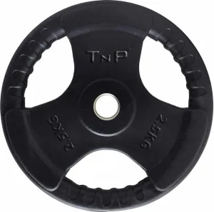 Standard 1" Tri-Grip Rubber Encased Weight Plate 2.5kg - Black