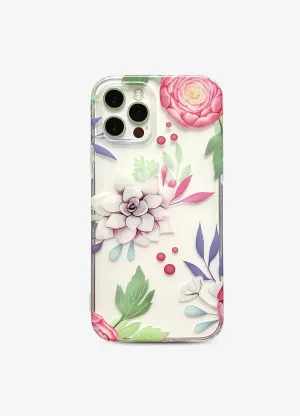 Succulent Blooms Clear Phone Case