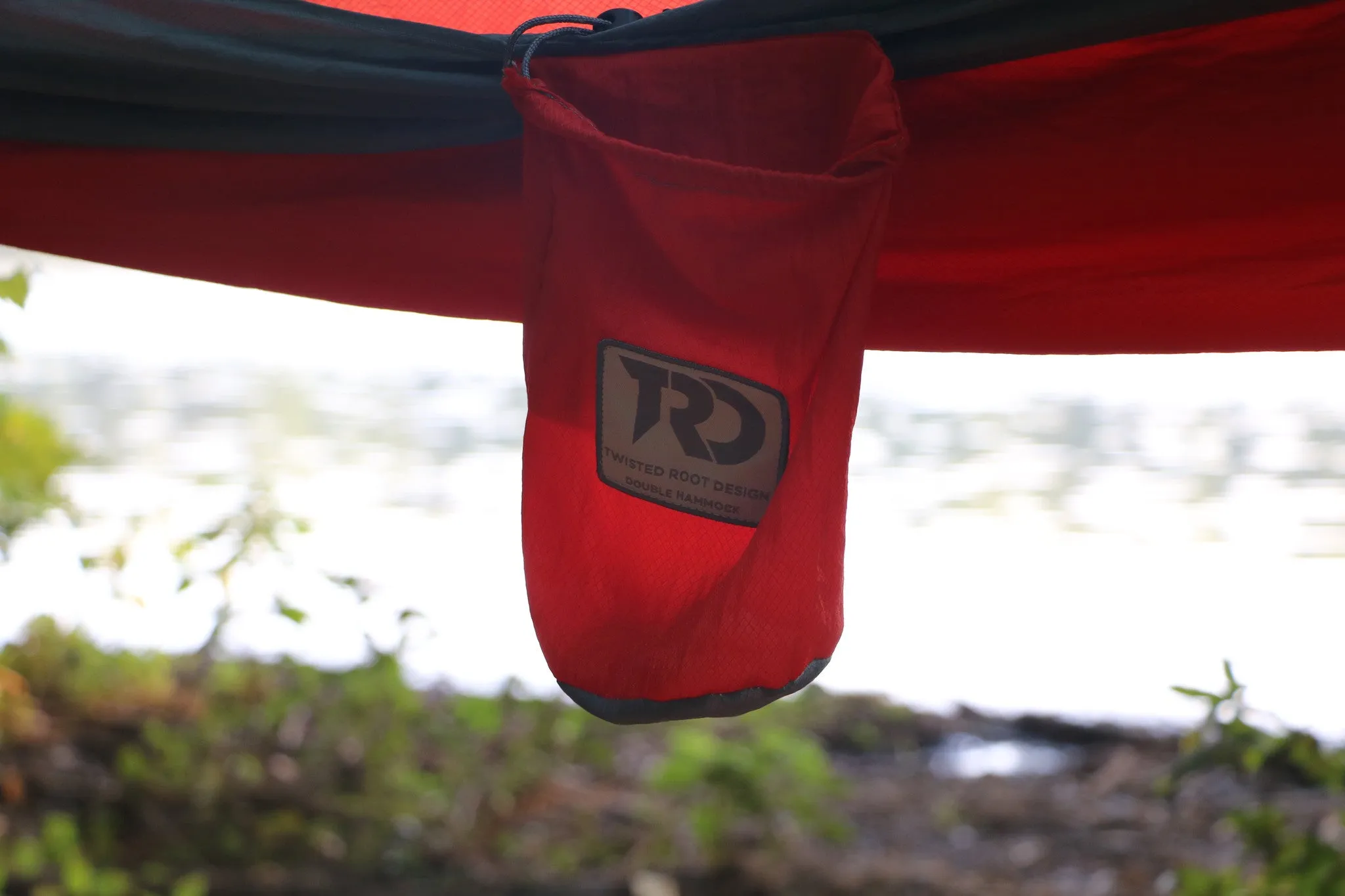 Twisted Double Hammock - Red-Orange/Smoke Grey