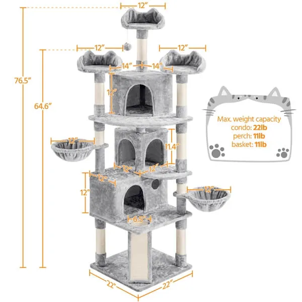 Yaheetech 76.5-inch Large Cat Tree